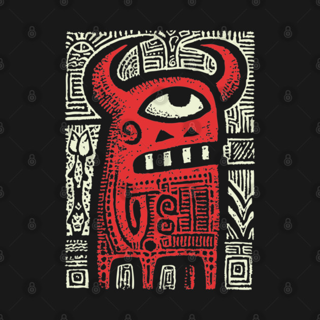 Angry Cyclops Monster | Red Tribal Graphic by TuncGK