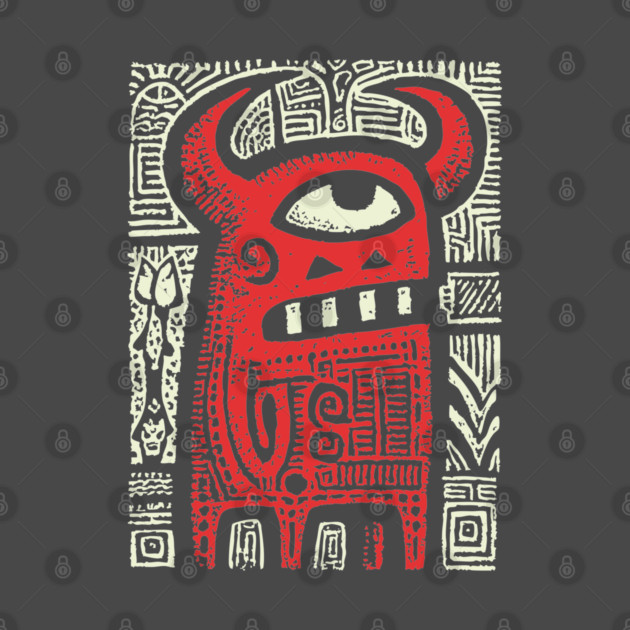 Angry Cyclops Monster | Red Tribal Graphic by TuncGK