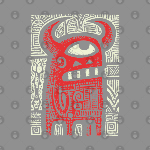 Angry Cyclops Monster | Red Tribal Graphic by TuncGK