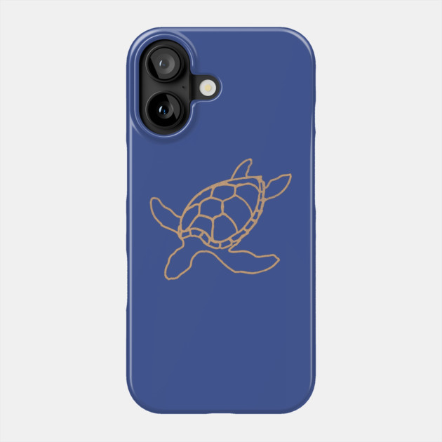 Loggerhead (Caretta caretta) – Minimalist Turtle Line Art Phone Case by DonWillisJrArt