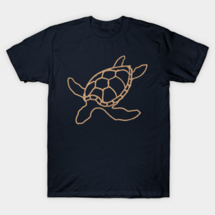 Loggerhead (Caretta caretta) – Minimalist Turtle Line Art T-Shirt