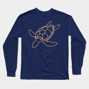 Loggerhead (Caretta caretta) – Minimalist Turtle Line Art Long Sleeve T-Shirt