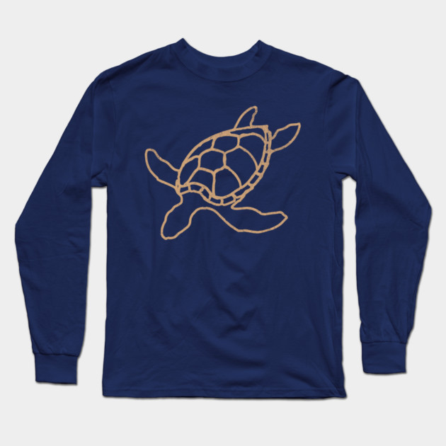 Loggerhead (Caretta caretta) – Minimalist Turtle Line Art Long Sleeve T-Shirt by DonWillisJrArt