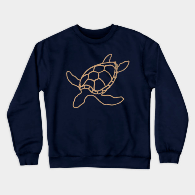 Loggerhead (Caretta caretta) – Minimalist Turtle Line Art Crewneck Sweatshirt by DonWillisJrArt