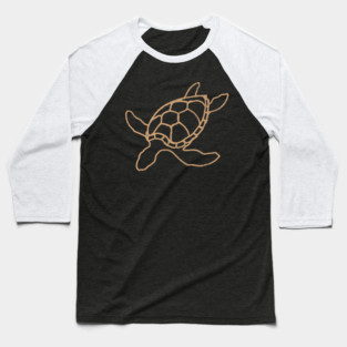 Loggerhead (Caretta caretta) – Minimalist Turtle Line Art Baseball T-Shirt