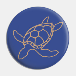 Loggerhead (Caretta caretta) – Minimalist Turtle Line Art Pin