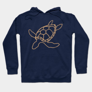 Loggerhead (Caretta caretta) – Minimalist Turtle Line Art Hoodie