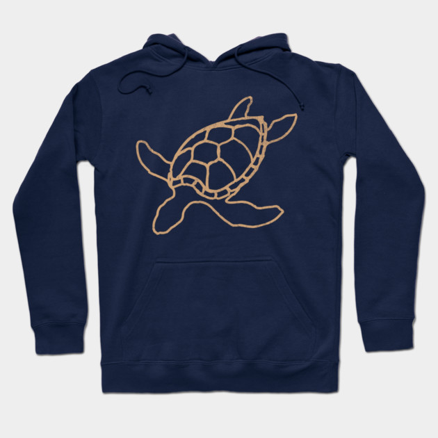 Loggerhead (Caretta caretta) – Minimalist Turtle Line Art Hoodie by DonWillisJrArt