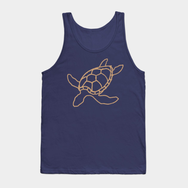 Loggerhead (Caretta caretta) – Minimalist Turtle Line Art Tank Top by DonWillisJrArt