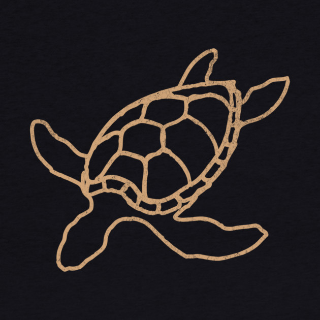 Loggerhead (Caretta caretta) – Minimalist Turtle Line Art by DonWillisJrArt