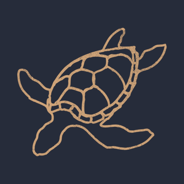Loggerhead (Caretta caretta) – Minimalist Turtle Line Art by DonWillisJrArt