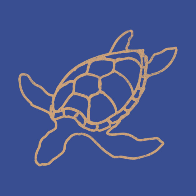 Loggerhead (Caretta caretta) – Minimalist Turtle Line Art by DonWillisJrArt
