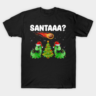Funny Santaaa Dinosaur Santa Hat Christmas Xmas Boys Kids T-Shirt