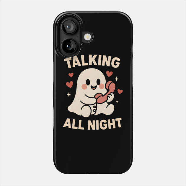 Talking All Night Cute Ghost Love Artwork Phone Case by MakerMind8.2