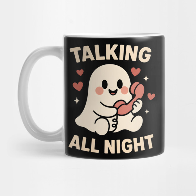 Talking All Night Cute Ghost Love Artwork by MakerMind8.2