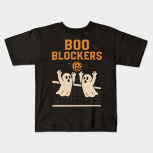 Boo Blockers Volleyball Ghosts Halloween Graphic Kids T-Shirt