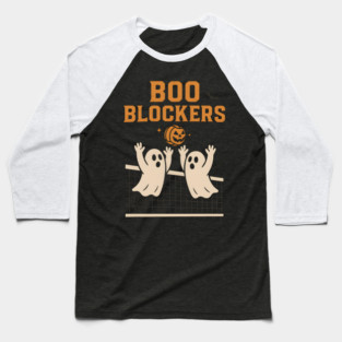 Boo Blockers Volleyball Ghosts Halloween Graphic Baseball T-Shirt