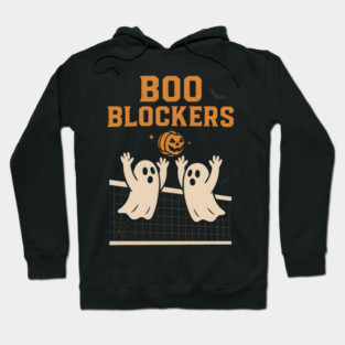 Boo Blockers Volleyball Ghosts Halloween Graphic Hoodie
