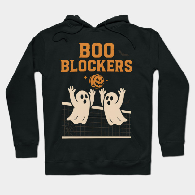 Boo Blockers Volleyball Ghosts Halloween Graphic Hoodie by MakerMind8.2