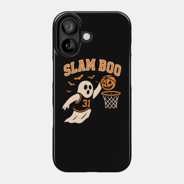 Slam Boo Ghost Basketball Halloween Artwork Graphic Phone Case by MakerMind8.2