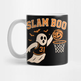 Slam Boo Ghost Basketball Halloween Artwork Graphic Mug