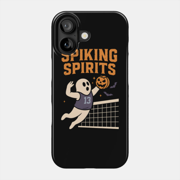 Spiking Spirits Volleyball Ghost Halloween Phone Case by MakerMind8.2