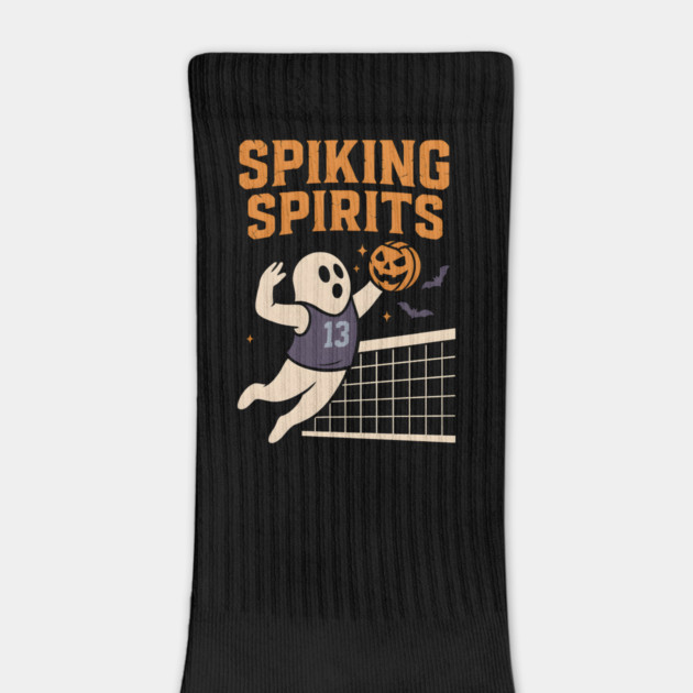 Spiking Spirits Volleyball Ghost Halloween by MakerMind8.2