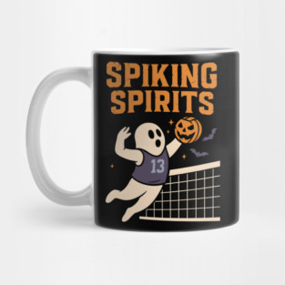 Spiking Spirits Volleyball Ghost Halloween Mug
