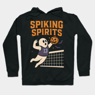 Spiking Spirits Volleyball Ghost Halloween Hoodie