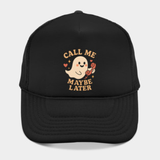 Call Me Maybe Later Cute Ghost Phone Graphic Hat