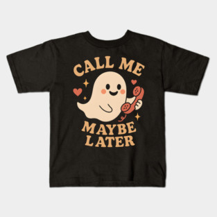 Call Me Maybe Later Cute Ghost Phone Graphic Kids T-Shirt