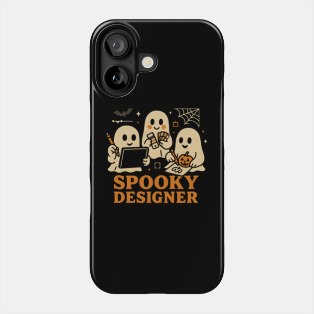 Spooky Designer Ghost Trio Halloween Artwork Graphic Phone Case by MakerMind8.2