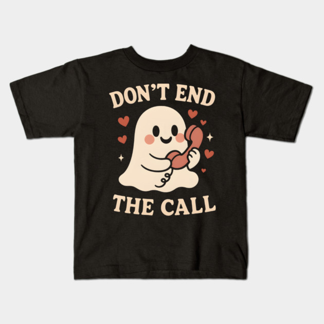 Don’t End The Call Cute Ghost Love Graphic Kids T-Shirt by MakerMind8.2