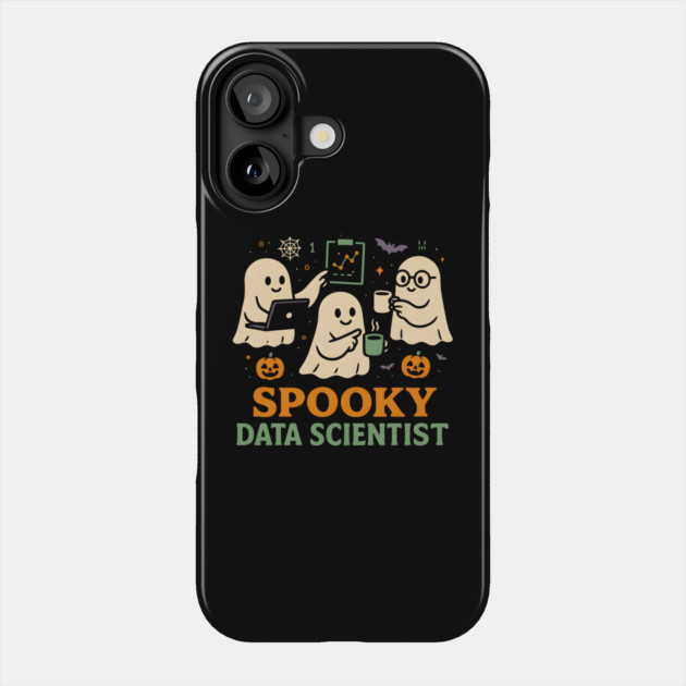 Spooky Data Scientist Ghost Halloween Graphic Phone Case by MakerMind8.2