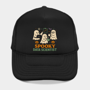 Spooky Data Scientist Ghost Halloween Graphic Hat