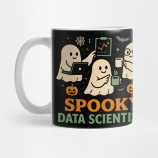 Spooky Data Scientist Ghost Halloween Graphic Mug