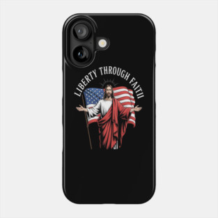 Liberty Through Faith Unite Under Grace Spiritual Patriotism Phone Case