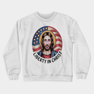 Liberty In Christ Mosaic Freedom In Faith Christian Crewneck Sweatshirt
