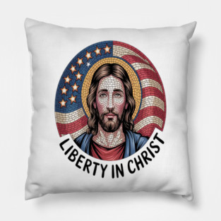 Liberty In Christ Mosaic Freedom In Faith Christian Pillow