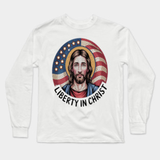 Liberty In Christ Mosaic Freedom In Faith Christian Long Sleeve T-Shirt