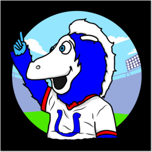 Blue Indianapolis Colts Mascot Cartoon Version Posters and Art