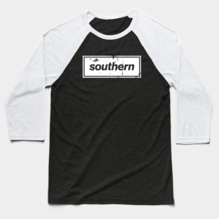 Southern - England Oasis Distressed Style Statement White Baseball T-Shirt