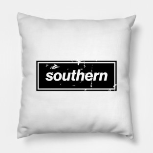 Southern - England Oasis Distressed Style Statement Black Pillow