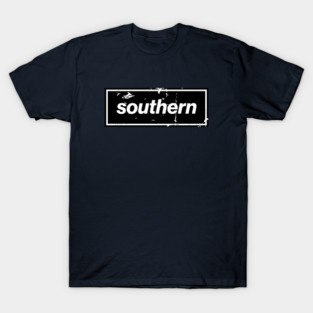 Southern - England Oasis Distressed Style Statement Black T-Shirt