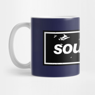 Southern - England Oasis Distressed Style Statement Black Mug