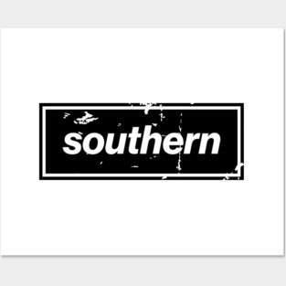 Southern - England Oasis Distressed Style Statement Black Posters and Art