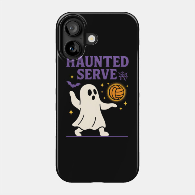 Haunted Serve Ghost Volleyball Halloween Graphic Gift Phone Case by MakerMind8.2