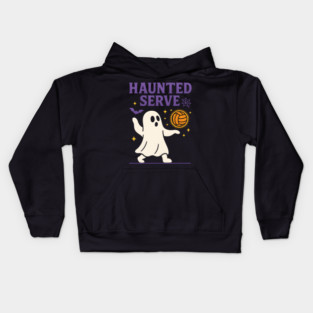 Haunted Serve Ghost Volleyball Halloween Graphic Gift Kids Hoodie
