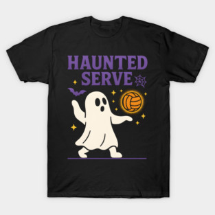 Haunted Serve Ghost Volleyball Halloween Graphic Gift T-Shirt