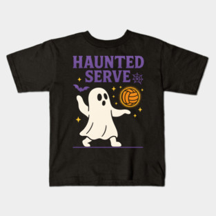 Haunted Serve Ghost Volleyball Halloween Graphic Gift Kids T-Shirt